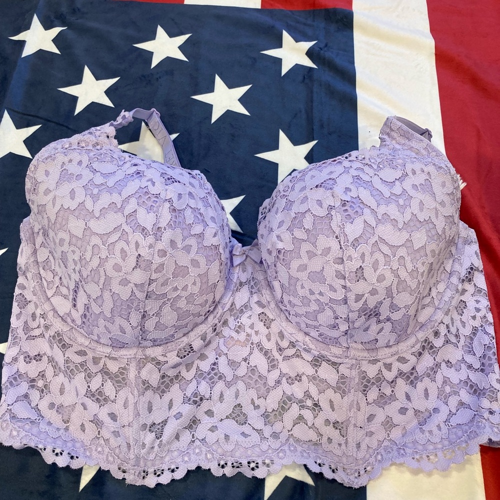 Victoria's Secret Lavender Lace Longline Bra